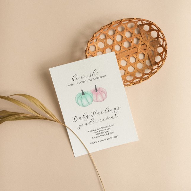 Convites Ele ou Ela Pequena Abóbora Sexo De Abóbora (Criador carregado)