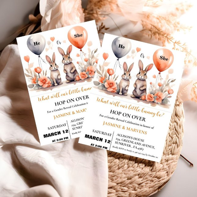 Convites Ele ou Ela revela o gênero "Coelhinho de Páscoa" (Criador carregado)