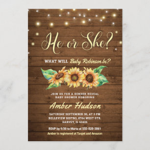 Convites Ele ou Ela Revelar Chá de fraldas do Partido Spri