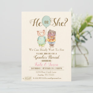 Convites Ele ou Ela Urge Sexo Revela Ursos De Cordas De Águ