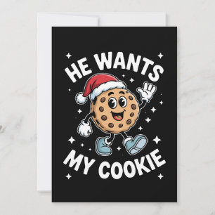 Convites Ele Quer Meu Chapéu de Natal de Biscoito de Natal