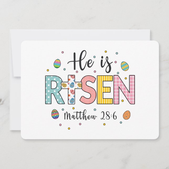 Convites Ele Ressuscitou Jesus Cristão Feliz Páscoa (Frente)