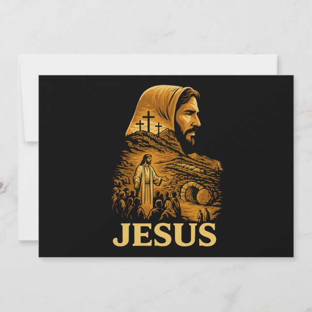 Convites Ele Ressuscitou Jesus Cristão Feliz Páscoa (Frente)
