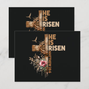 Convites Ele Ressuscitou Jesus Cristão Religioso Páscoa