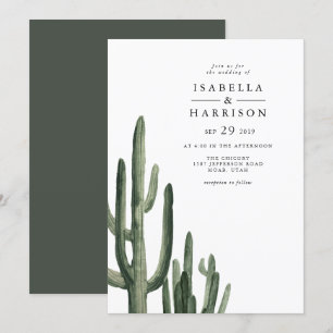 Convites Eleanor - Casamento Mínimo Do Deserto De Saquaro 