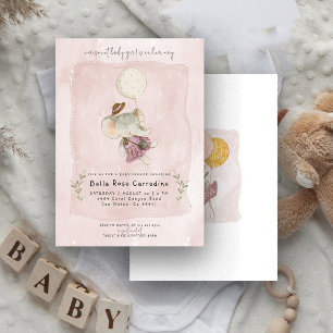 Convites Elefante Adorável Chuveiro de Bebê Boho Floral R