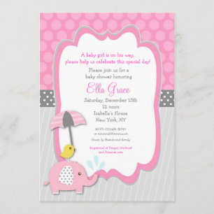 Convites Elefante Baby Shower Invants