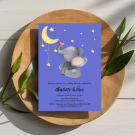 Convites Elefante Bonito Com Pequeno Chá de fraldas De Borb