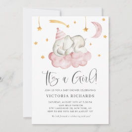 Convites Elefante Bonito Dormindo É Chá de fraldas