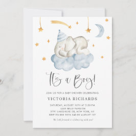 Convites Elefante Bonito Dormindo É um Chá de fraldas