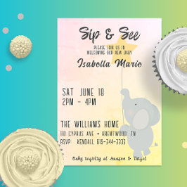 Convites Elefante Caprichoso Sip & See