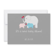 Elefante Chá de fraldas Twins Garota