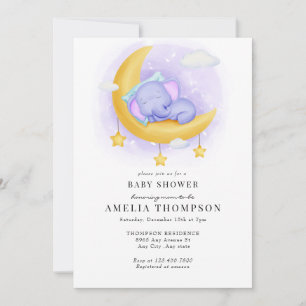 Convites Elefante Cute   Chá de fraldas de animais