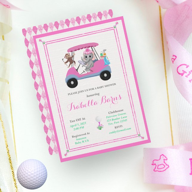 Convites Elefante de Golfe e Chá de Macaco (Criador carregado)