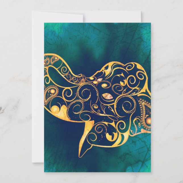 Convites Elefante dourado (Frente)