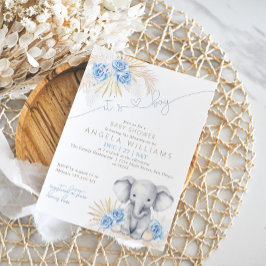 Convites Elefante É um Chá de fraldas Safari Boho Floral