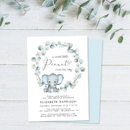 Convites Elefante Eucalyptus Baby Boy Sprinkle
