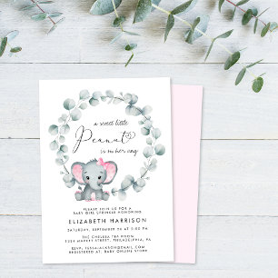 Convites Elefante Eucalyptus Baby Girl Sprinkle