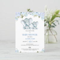 Elefante Floral Azul e Chá de fraldas de Vitelo