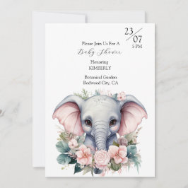 Convites Elefante Fofo com Flores