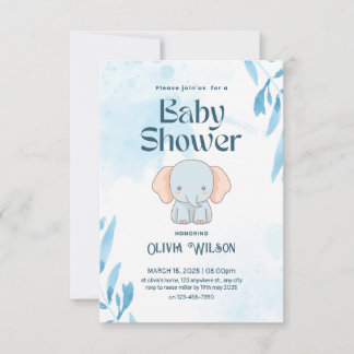 Convites elefante girafa bebê design chuveiro