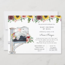 Elefante Girassol e Rosas Chás de fraldas por Corr