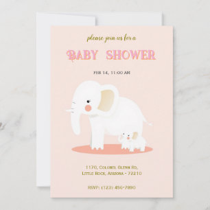 Convites Elefante Mãe e Chá de Bebê