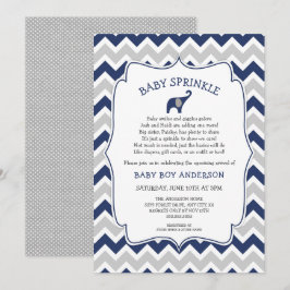 Convites Elefante marinho borrifador de bebê BOY com poema 