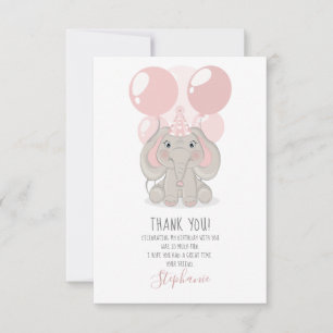 Convites Elefante na Festa de aniversário Hélice Obrigado