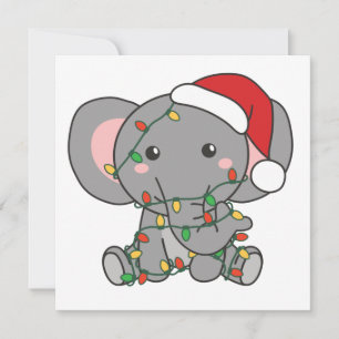 Convites Elefante Natal Animais de Inverno Elefantes Invita