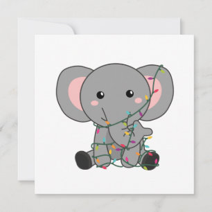 Convites Elefante Natal Neve Inverno Animais Elefantes