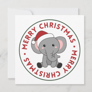 Convites Elefante Natal Neve Inverno Animais Elefantes I