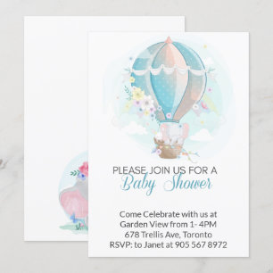 Convites Elefante no Chá de fraldas de Balões de Ar Quent