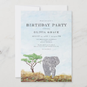 Convites Elefante Pintado Fica Selvagem Festa de aniversár