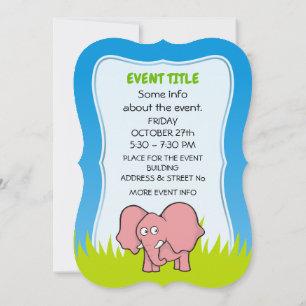 Convites Elefante Rosa