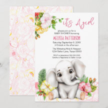 Elefante Safari Chá de fraldas Tropical da Selva