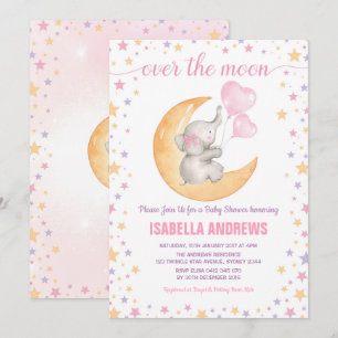 Convites Elefante sentado no Chá de fraldas da Lua / Estre