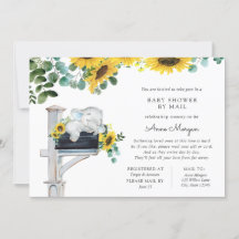 Elefante Sunflower Chá de fraldas por Correio