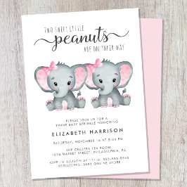 Convites Elefante Twin Girls Baby Sprinkle