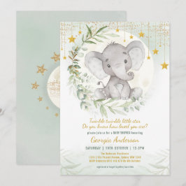 Convites Elefante Twinkle Pequena Estrela Chá de fraldas Ve