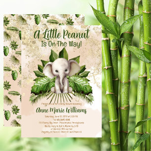 Convites Elefante Um Pequeno Amendoim Está A Caminho Do Chá