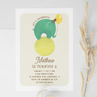 Elefante verde bonito. Aniversário de meninos anim