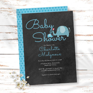 Convites Elefantes de Bolinhas Baby Shower / Sprinkle Boho