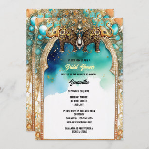 Convites Elefantes indianos: gemas tradicionais azuis de co