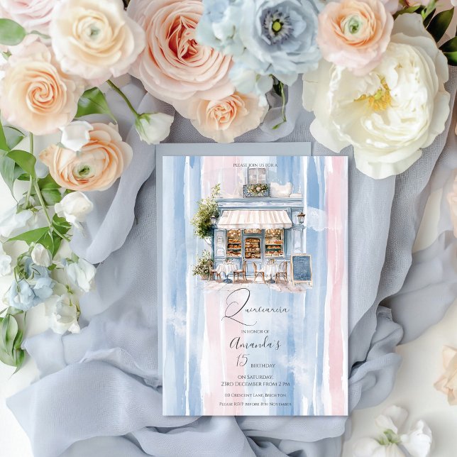 Convites Elegance French Cafe Birthday (Criador carregado)