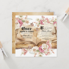 Convites Elegance Pink Rose Floral Royal Baby Shower