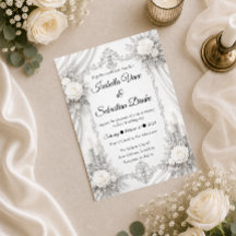 Elegância Atemporal de Prata e Marfim Casamento