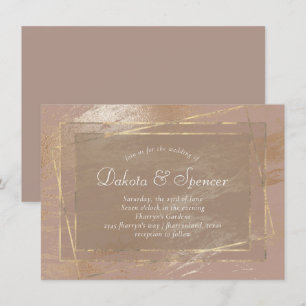 Convites Elegância Bare Casamento por Blush Rosa Dourado