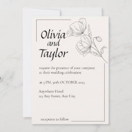 Convites Elegância Bege 