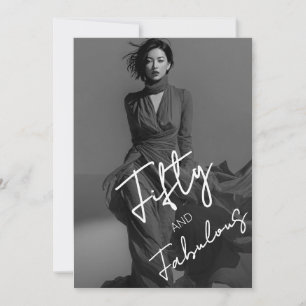 Convites Elegância Chique Foto Preto & Branco Cinquenta e F